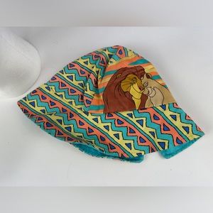 Vintage Disney’s Lion King Little Bucket Beach Hat Toddler Cap Size 3-6 Rare HTF